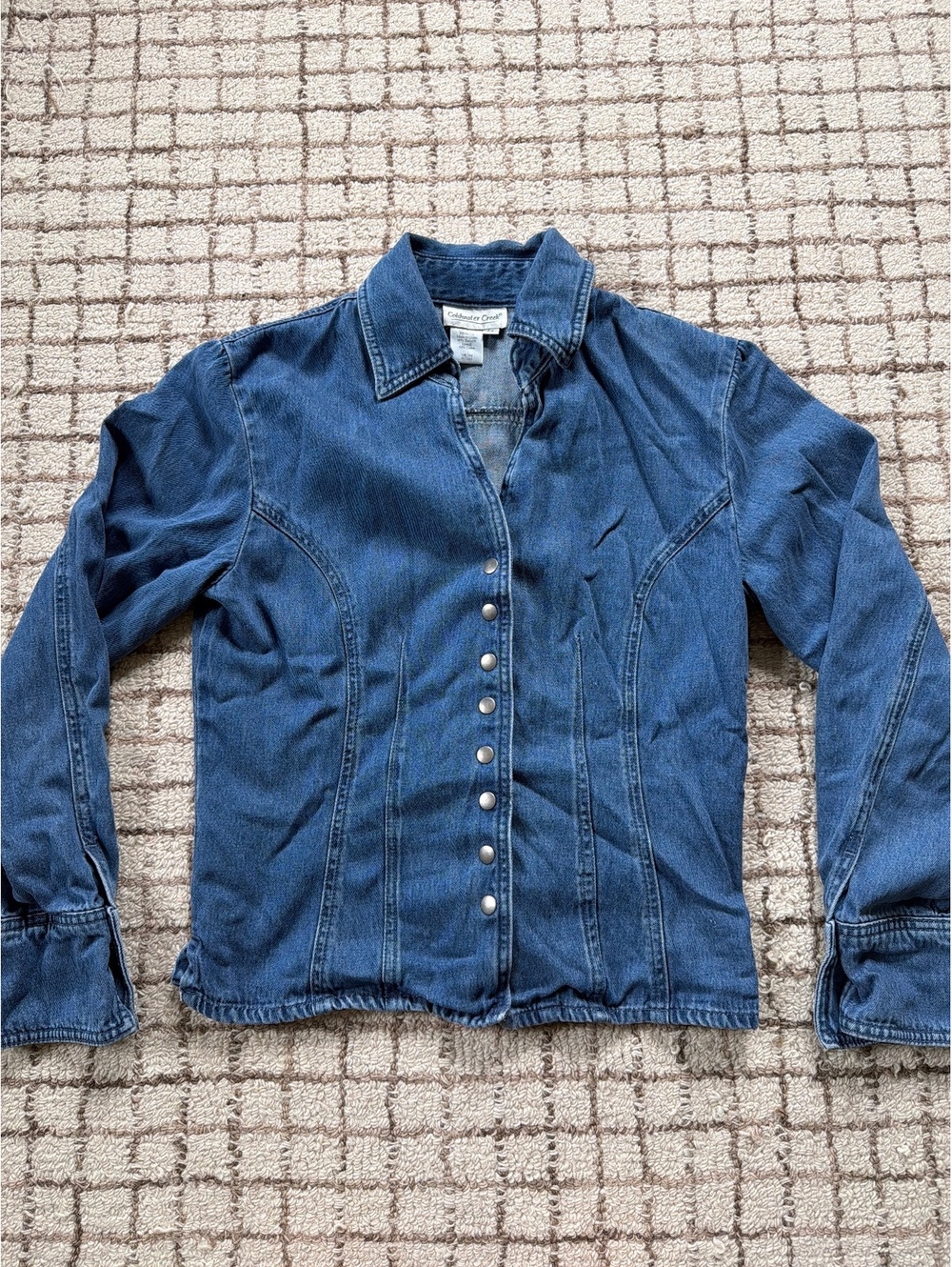 Vintage Coldwater Creek grandma cottage core western denim Jean jacket Small
